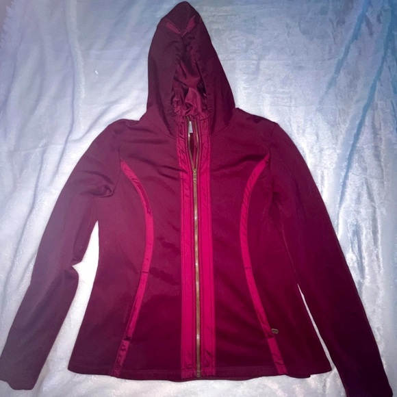 Athleta Burgundy Hooded Jacket - Picture 1 of 8